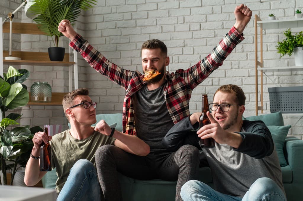 Friends watching live sports and TV with Nigma TV